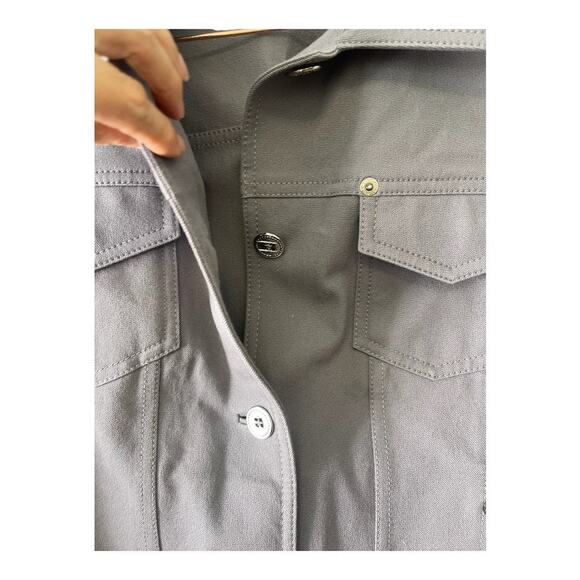 St. John Sport Button Front Jacket Stretch Long Sleeve Collared Gray Size Small - Picture 5 of 13